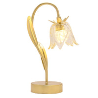 Gold Flower Battery Powered Table Lamp
