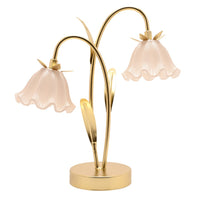 Cream and Gold flower Table lamp