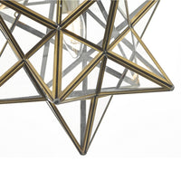 Geometric metal pendant light with brass finish