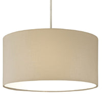 Cream Cotton Modern Easy Fit Round Drum Lampshade with White Diffuser 30cm