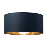 K Living L45MILONVYCO/PE Navy Blue and Copper Inner Modern Easy Fit Cotton Drum Lampshade