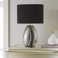Silver ceramic table lamp