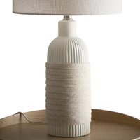Cream Ceramic Cylinder Table Lamp