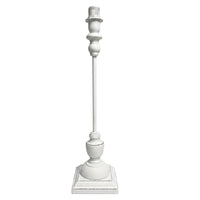 K Living LBELLEVUE/TL Traditional White Wood Effect Table Lamp Base with Distressed Finish – Turned Spindle Design