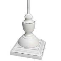 Traditional white wood effect table lamp base with a turned spindle stem and square base