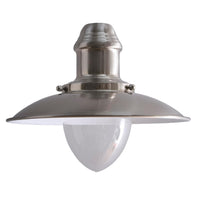 K Living LCHESTERSN/PE Brushed Nickel Industrial Fisherman Style Non Electric Pendant with Clear Glass Diffuser