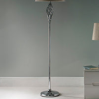 Polished Chrome Barley Twist Floor Lamp