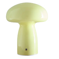K Living LCORYLEM/TL Lemon Yellow Glass Mushroom Shaped Modern Touch Rechargeable Table Lamp - 19cm Height