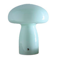 K Living LCORYDEGG/TL Duck Egg Blue Glass Mushroom Shaped Modern Touch Rechargeable Table Lamp - 19cm Height