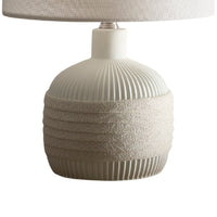 Cream Ribbed Ceramic Table Lamp