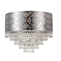 K Living LEMILYCHR/PEN Chrome and Clear Acrylic Crystal Vintage Moroccan Easy Fit Chandelier Pendant Shade
