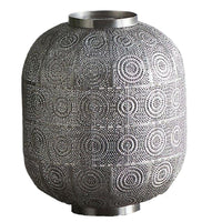 K Living LENVASN/TL Satin Nickel Geometric Moroccan Design Modern Basket Table Lamp - 35cm Height