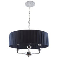 Chrome & Navy Blue Shade Ceiling Light