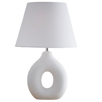 K Living LGRACE/TLWS White Ceramic Modern Table lamp with White Cotton Shade