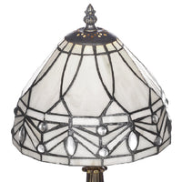 Cream Tiffany Glass Table Desk Lamp