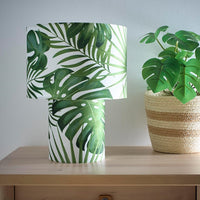 tropical leaf table lamp green botanical bedside lamp
