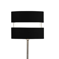 Satin Silver and Black Table Lamp