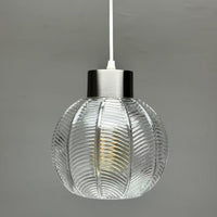 Vintage Silver & Clear Pendant Glass Shade