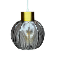 Smoked Rib Glass Retro Pendant Light Shade