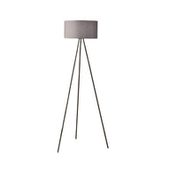 K Living LLEENAGRY/FL Black Metal Modern Tripod Floor Lamp with Grey Cotton Drum Shade - 150cm Height