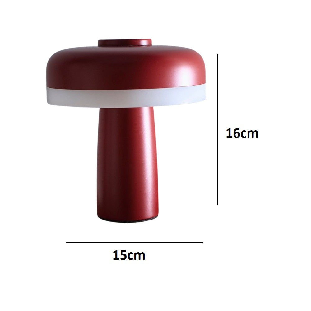 Matt Red Rechargeable LED Touch Dimmable Table Lamp 16cm - HomeLightsDIRECT