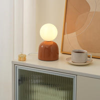 Brown and White Ceramic Table lamp