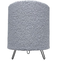 K Living LMIAMIGRY/TL Soft Grey Teddy Fur Velvet Modern Round Table Lamp - 21cm Height