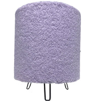 K Living LMIAMILIL/TL Lilac Teddy Fur Velvet Modern Round Table Lamp - 21cm Height