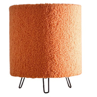 K Living LMIAMIORA/TL Satsuma Orange Teddy Fur Velvet Modern Round Table Lamp - 21cm Height