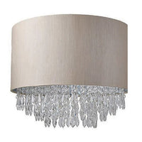 K Living LMOWAVERLY/PEN Mink and Silver with Acrylic Crystal Droplets Vintage Easy Fit Chandelier Pendant Shade - 38cm Diameter