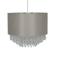 Mink and Silver Crystal Chandelier