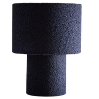 K Living LOSAKANAV/TL Navy Blue Teddy Fur Velvet Modern Round Table Lamp - 30cm Height