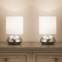 Pack of two chrome touch table lamps