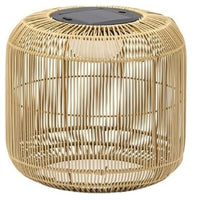K Living LRAORATT/SMAL Natural Rattan LED Solar Rechargeable Outdoor Floor Lamp - 44cm Height