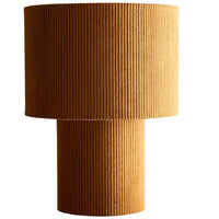 K Living LTOKYOBRO/TL Brown Velvet Modern Ribbed Corduroy Design Table Lamp - 30cm Height