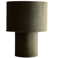 K Living LTOKYODKGRN/TL Forest Green Velvet Modern Ribbed Corduroy Design Table Lamp - 30cm Height