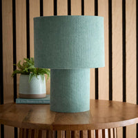 Light green modern velvet table lamp