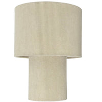K Living LTOKYOIVO/TL Cream Velvet Modern Ribbed Corduroy Design Table Lamp - 30cm Height