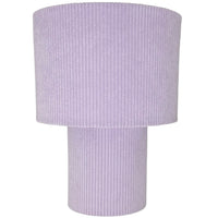 K Living LTOKYOLIL/TL Lilac Velvet Modern Ribbed Corduroy Design Table Lamp - 30cm Height