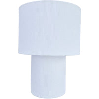 K Living LTOKYODKWHI/TL White Velvet Modern Ribbed Corduroy Design Table Lamp - 30cm Height