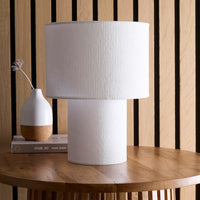 White corduroy Modern Table lamp