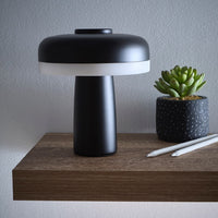 Black rechargeable LED table lamp modern cordless ambient light
