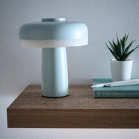 Blue rechargeable LED table lamp modern cordless ambient light