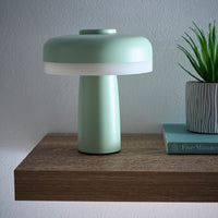 Green rechargeable LED table lamp modern cordless ambient light