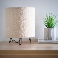 cream teddy bear table lamp