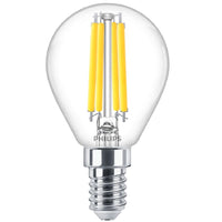 LED 3.4W (40W) Dimmable Golf Ball P45 Lamp SES E14 Clear Filament 470lm 2700k Warm White