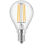 LED 4.3W (40W) Golf Ball P45 Lamp SES E14 Clear Filament 470lm 2700k Warm White