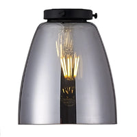 Britalia BRPMR2021M Smoked Conical Glass Vintage Easy Fit Pendant Light Shade - 14cm Diameter