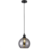 Black & Smoky Round Glass Kitchen Light