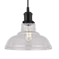 Britalia BRPMR3022C Clear Shallow Dome Glass Vintage Easy Fit Pendant Light Shade - 28cm Diameter (GLASS ONLY)
